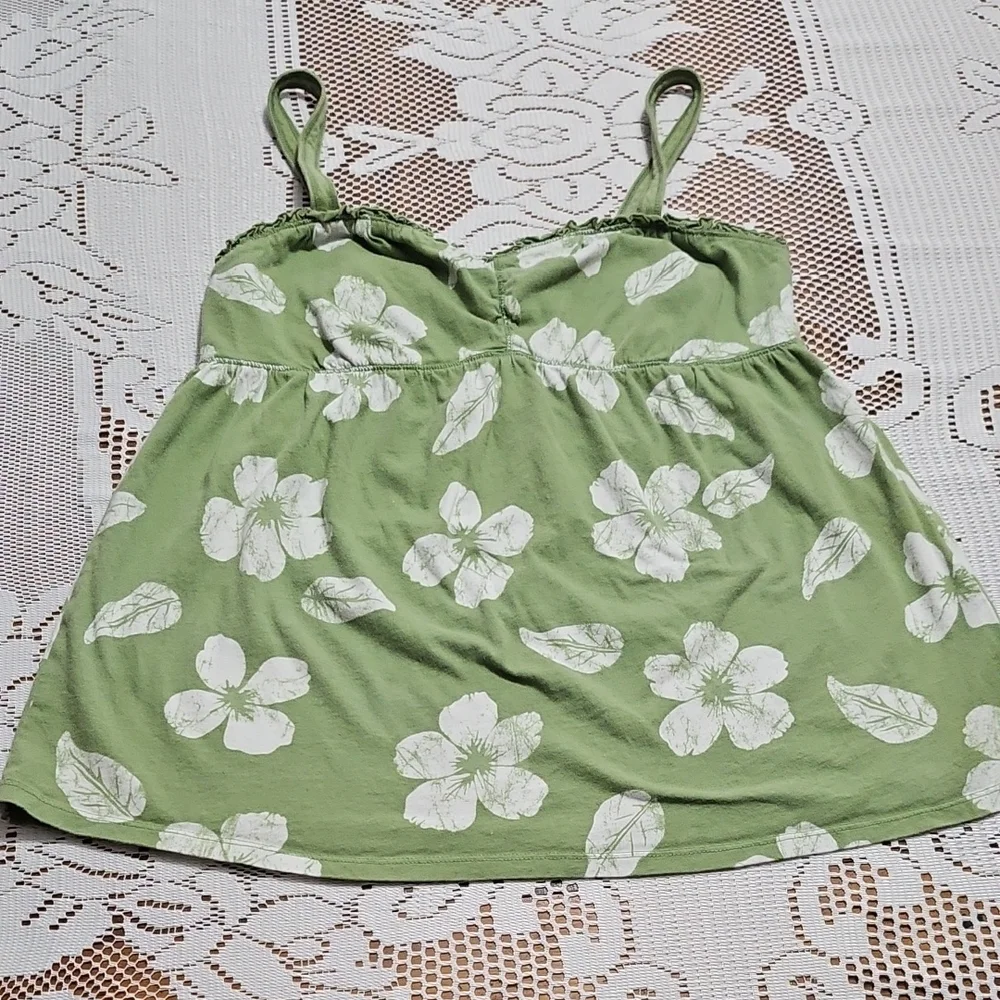 Maurices Olive Green Smocked Babydoll Top - Picture 2 of 9